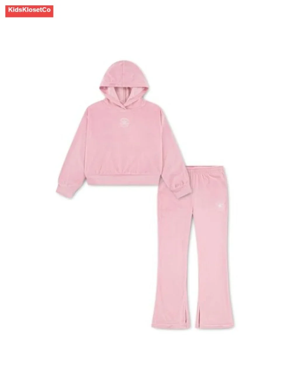 Velour Pullover Hoodie & Flare Legging Set for Girls
